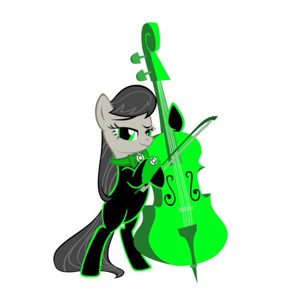 Size: 1152x1152 | Tagged: artist:gurugrendo, artist:motownwarrior01, cello, crossover, dc comics, derpibooru import, green lantern, green lantern (comic), green lantern corps, green lantern ring, lantern corps, musical instrument, octavia melody, safe, simple background, solo, transparent background, wristband