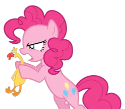 Size: 7720x6755 | Tagged: absurd resolution, artist:decprincess, bipedal, derpibooru import, pinkie pie, rubber chicken, safe, simple background, solo, .svg available, transparent background, twilight's kingdom, vector