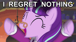 Size: 716x401 | Tagged: a hearth's warming tail, animated, cute, derpibooru import, discovery family logo, i regret nothing, meme, safe, screencap, snowfall frost, solo, starlight glimmer, you spin me right round