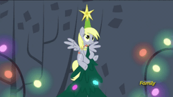 Size: 960x540 | Tagged: safe, derpibooru import, screencap, derpy hooves, pegasus, pony, a hearth's warming tail, animated, cute, derpabetes, derpy star, discovery family logo, female, glow, mare