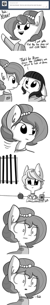 Size: 693x4158 | Tagged: safe, artist:tjpones, derpibooru import, oc, oc:brownie bun, oc:bruno, oc:prisoner cuteface, unofficial characters only, horse wife, :|, absurd resolution, apple, ask, c:, clothes, comic, crayon, crayons, cute, cute pony prison, dialogue, eye contact, floppy ears, fluffy, food, frown, juice, juice box, looking at each other, monochrome, ocbetes, open mouth, prison, prison outfit, prisoner, smiling, tjpones is trying to murder us, tumblr, wide eyes