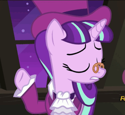 Size: 551x508 | Tagged: a hearth's warming tail, animated, derpibooru import, invisible stallion, loop, safe, screencap, snowfall frost, starlight glimmer
