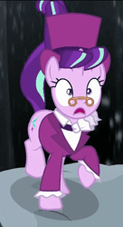 Size: 270x496 | Tagged: a hearth's warming tail, animated, derpibooru import, invisible stallion, loop, safe, screencap, snowfall frost, starlight glimmer