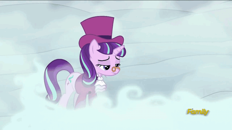 Size: 858x482 | Tagged: a hearth's warming tail, animated, derpibooru import, discovery family logo, princess luna, safe, screencap, snowfall frost, spirit of hearth's warming yet to come, starlight glimmer, you dun goofed, you know for kids