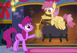 Size: 811x564 | Tagged: a hearth's warming tail, animated, berry punch, berryshine, cider, derpibooru import, dizzy twister, loop, orange swirl, safe, screencap, that pony sure does love alcohol, that pony sure does love cider