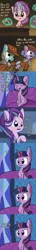 Size: 891x6237 | Tagged: safe, artist:tjpones, derpibooru import, snowfall frost, starlight glimmer, twilight sparkle, twilight sparkle (alicorn), alicorn, earth pony, pony, unicorn, a hearth's warming tail, absurd resolution, captain obvious, comic, cute, dialogue, female, funny, glimmerbetes, mare, parody, police, reality ensues, scene parody, sitting, stealing, twiabetes