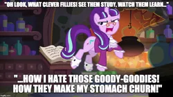 Size: 888x499 | Tagged: safe, derpibooru import, edit, edited screencap, screencap, snowfall frost, starlight glimmer, ponified, pony, a hearth's warming tail, caption, i.m. meen, image macro, meme, text, youtube poop, youtube poop in the comments