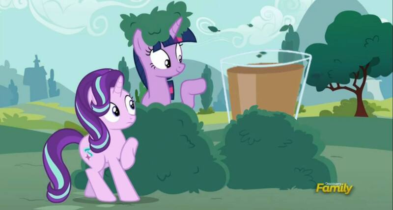 Size: 1749x936 | Tagged: safe, artist:住, derpibooru import, edit, screencap, starlight glimmer, twilight sparkle, twilight sparkle (alicorn), alicorn, pony, no second prances, chocolate, chocolate milk, discovery family logo, everything is ruined, exploitable meme, female, food, frown, mare, meme, milk, pure unfiltered evil, raised hoof, smiling, spilled milk, this will end in spilled milk, wide eyes