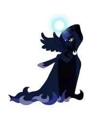 Size: 3336x4096 | Tagged: absurd resolution, a hearth's warming tail, artist:blackblood-queen, cloak, clothes, derpibooru import, magic, princess luna, safe, simple background, solo, spirit of hearth's warming yet to come, transparent background, vector