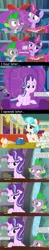 Size: 1400x7085 | Tagged: safe, artist:titanium-pony, derpibooru import, edit, edited screencap, screencap, coco pommel, spike, starlight glimmer, twilight sparkle, twilight sparkle (alicorn), alicorn, pony, a hearth's warming tail, the crystalling, the saddle row review, absurd resolution, allergies, bedroom eyes, book, cafeteria, cocospike, comic, couch, female, flower, handkerchief, jealous, knife, love triangle, magic, male, mare, messy mane, mug, screencap comic, shipping, sick, sitting, sparlight, sticky note, straight, table, tissue, tissue box
