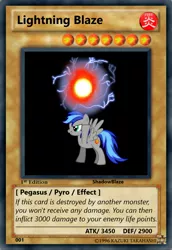 Size: 813x1185 | Tagged: card, derpibooru import, energy ball, fire ball, oc, oc:lightning blaze sparks, safe, unofficial characters only, yu-gi-oh!