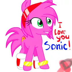 Size: 4000x4000 | Tagged: safe, artist:dashademon, derpibooru import, ponified, pony, absurd resolution, amy rose, dialogue, solo, sonic the hedgehog (series)