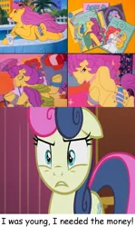 Size: 872x1466 | Tagged: safe, derpibooru import, bon bon, bon bon (g1), sweetie drops, earth pony, pony, my little pony tales, the masquerade, butt, female, g1, mare, old shame, plot, text, you know for kids
