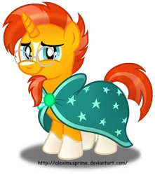 Size: 1000x1129 | Tagged: artist:aleximusprime, clothes, cute, derpibooru import, glasses, looking at you, robe, safe, simple background, solo, sunbetes, sunburst, sunburst's glasses, sunburst's robe, transparent background