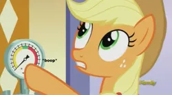 Size: 1609x895 | Tagged: applejack, applejack's "day" off, boop, derpibooru import, discovery family logo, edit, safe, screencap, steam gauge