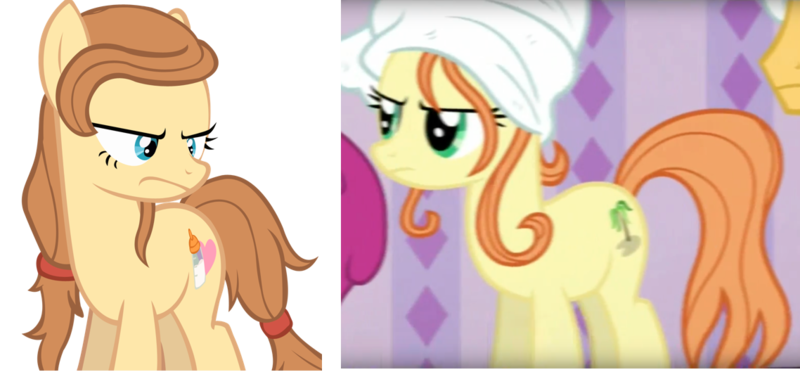 Size: 1138x529 | Tagged: angry, applejack's "day" off, comparison, derpibooru import, oc, oc:cream heart, ocean dream, safe, screencap, unofficial characters only
