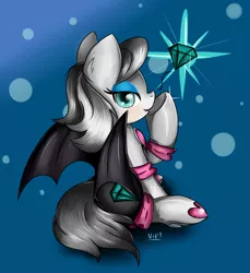 Size: 2480x2708 | Tagged: safe, artist:nika191319, derpibooru import, ponified, bat pony, pony, clothes, emerald, gem, rouge the bat, solo, sonic the hedgehog (series)