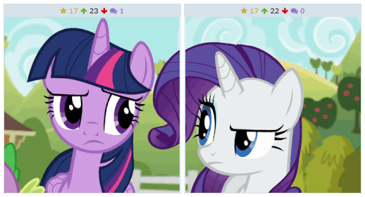 Size: 518x280 | Tagged: safe, derpibooru import, rarity, spike, twilight sparkle, twilight sparkle (alicorn), alicorn, pony, derpibooru, applejack's "day" off, exploitable meme, juxtaposition, juxtaposition win, meme, meta, win