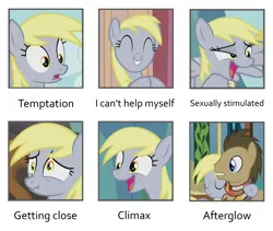 Size: 2349x1978 | Tagged: suggestive, artist:headless rainbow, derpibooru import, derpy hooves, doctor whooves, time turner, pegasus, pony, slice of life (episode), afterglow, aftersex, ahegao, bust, chart, cute, derp face, doctorderpy, drawing meme, expressions, eyes closed, female, implied orgasm, implied sex, lewd emotions, male, mare, open mouth, portrait, screenshots, scrunchy face, shipping, smiling, stallion, straight, tongue out
