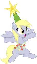 Size: 4050x7000 | Tagged: safe, artist:caliazian, derpibooru import, derpy hooves, pegasus, pony, a hearth's warming tail, .ai available, absurd resolution, adobe illustrator, christmas, christmas lights, derpy star, female, holiday, mare, open mouth, ornament, simple background, solo, stars, transparent background, vector