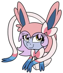 Size: 3445x4000 | Tagged: safe, artist:partylikeanartist, derpibooru import, oc, oc:windy spirit, unofficial characters only, sylveon, clothes, costume, cute, hoodie, kigurumi, looking away, pokémon, ponymon, simple background, smiling, solo, transparent background, wingding eyes