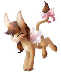 Size: 1024x1198 | Tagged: artist:rue-willings, bow, derpibooru import, donkey, oc, oc:maría teresa de los ponyos paguetti, saddle, safe, solo, tack, tail bow, unofficial characters only
