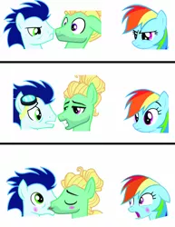 Size: 612x794 | Tagged: suggestive, derpibooru import, rainbow dash, soarin', zephyr breeze, pony, flutter brutter, comic, female, gay, jealous, jealous soarin', male, shipping, soarinbreeze, soarindash, straight