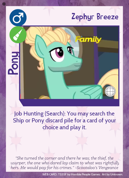 Size: 788x1088 | Tagged: safe, derpibooru import, screencap, zephyr breeze, pony, twilight sparkle's secret shipfic folder, flutter brutter, discovery family logo, error, implied lesbian, implied scootadash, implied shipping, solo, wrong