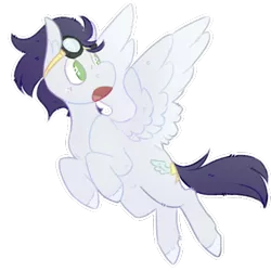 Size: 550x550 | Tagged: safe, artist:samurajszadzik, derpibooru import, soarin', pony, chibi, flying, old cutie mark, simple background, solo, transparent background, unshorn fetlocks