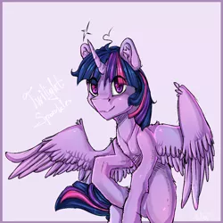 Size: 1000x1000 | Tagged: safe, artist:hellythequeen, derpibooru import, twilight sparkle, twilight sparkle (alicorn), alicorn, pony, solo, spread wings, wings