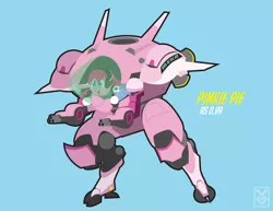 Size: 3300x2550 | Tagged: artist:inspectornills, crossover, derpibooru import, d.va, hyeon-ji kim, korean, latin american, mech, melissa gedeón, overwatch, pinkie pie, p.nkie, safe, solo, voice actor joke