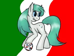 Size: 1024x768 | Tagged: artist:frecklesfanatic, derpibooru import, flag, football, italy, oc, oc:beryl, oc:beryl (smhac), safe, solo, sports, uefa euro, unofficial characters only