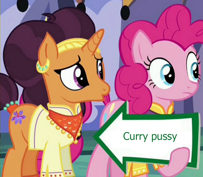 Size: 941x823 | Tagged: suggestive, derpibooru import, edit, edited screencap, screencap, pinkie pie, saffron masala, pony, spice up your life, exploitable meme, meme, pinkie pie's sign