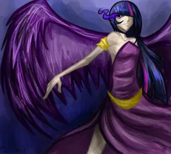 Size: 1280x1151 | Tagged: alicorn, artist:tao-mell, corrupted, dark magic, derpibooru import, human, humanized, magic, safe, solo, twilight sparkle, twilight sparkle (alicorn)