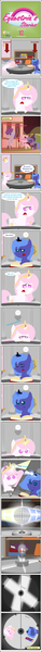 Size: 586x8992 | Tagged: safe, artist:zacatron94, derpibooru import, princess celestia, princess luna, pony, cewestia, comic, cute, equestria's stories, female, filly, nightmare night, pink-mane celestia, pointy ponies, woona, younger