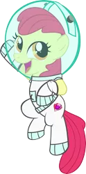 Size: 1944x3916 | Tagged: apple bloom, artist:ironm17, astronaut, clothes, costume, cutie mark, derpibooru import, open mouth, safe, simple background, solo, spacesuit, the cmc's cutie marks, transparent background, vector