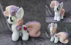 Size: 1280x824 | Tagged: artist:bakufoon, cutie mark, derpibooru import, irl, photo, plushie, safe, solo, sweetie belle, the cmc's cutie marks