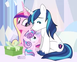 Size: 1050x840 | Tagged: safe, artist:dm29, derpibooru import, princess cadance, princess flurry heart, shining armor, alicorn, pony, unicorn, cute, family, father and child, father and daughter, father's day, female, filly, flurrybetes, hoof on hoof, julian yeo is trying to murder us, male, mare, mother and child, mother and daughter, present, smiling, stallion, trio