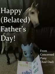 Size: 540x720 | Tagged: bootleg, card, concerned pony, derpibooru import, facial hair, father's day, horse, irl, moustache, nightmare fuel, photo, safe, toy