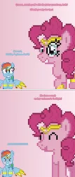 Size: 504x1182 | Tagged: ain't never had friends like us, artist:verve, ask, derpibooru import, embarrassed, eyes closed, genie, implied lesbian, implied shipping, implied twidash, jewelry, pinkie pie, pixel art, rainbow dash, safe, tumblr