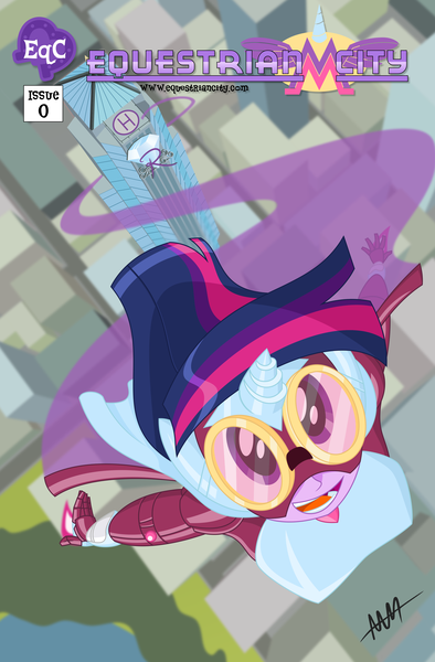 Size: 2927x4452 | Tagged: safe, artist:drewdini, derpibooru import, masked matter-horn, twilight sparkle, comic:equestrian city, equestria girls, power ponies (episode), equestrian city, power ponies