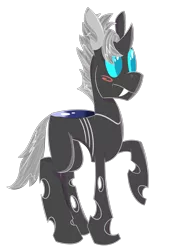 Size: 1501x2217 | Tagged: artist:darklordsnuffles, blushing, changeling, derpibooru import, oc, oc:#4330715, poker face, safe, solo, unofficial characters only