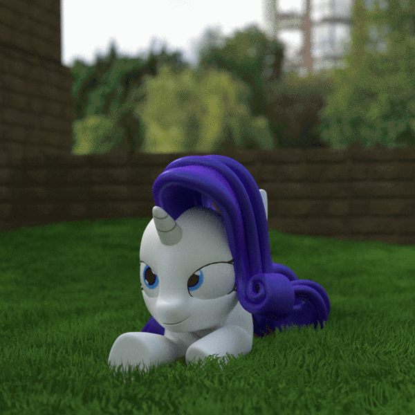 Size: 800x800 | Tagged: safe, artist:uncommented, derpibooru import, rarity, pony, unicorn, 3d, 60 fps, absurd file size, absurd gif size, animated, behaving like a cat, blender, cute, female, gif, it's coming right at us, leaping, mare, pounce, rarara, raribetes, raricat, solo, wiggle