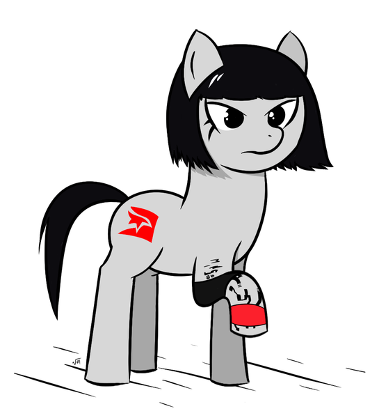 Size: 997x1097 | Tagged: safe, artist:vertigo-01, derpibooru import, ponified, pony, crossover, ea, electronic arts, faith connors, mirror's edge, solo, tattoo