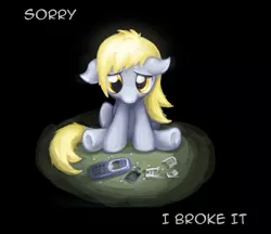 Size: 1018x878 | Tagged: safe, artist:vapgames, derpibooru import, derpy hooves, pegasus, pony, female, how, i just don't know what went wrong, impossible, mare, mobile phone, nokia, nokia 3310, phone, sad, solo