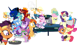 Size: 1250x735 | Tagged: safe, artist:dm29, derpibooru import, apple bloom, applejack, boulder (pet), coco pommel, fluttershy, garble, gourmand ramsay, maud pie, princess cadance, princess ember, princess flurry heart, princess luna, rainbow dash, rarity, saffron masala, shining armor, snowfall frost, spike, spirit of hearth's warming yet to come, starlight glimmer, sunburst, tender taps, trixie, twilight sparkle, twilight sparkle (alicorn), zephyr breeze, alicorn, dragon, pony, a hearth's warming tail, applejack's "day" off, flutter brutter, gauntlet of fire, newbie dash, no second prances, on your marks, season 6, spice up your life, the crystalling, the gift of the maud pie, the saddle row review, angel rarity, animated, backwards cutie mark, bathrobe, beach chair, bloodstone scepter, broom, clothes, cold, couch, cracked armor, crossing the memes, cutie mark, dancing, devil rarity, dragon lord spike, emble, female, filly, garble's hugs, gif, gordon ramsay, hat, hearth's warming, hiatus, male, meme, menu, non-looping gif, now you're thinking with portals, portal, present, rainbow trash, robe, safety goggles, shipping, straight, sweeping, sweepsweepsweep, tenderbloom, the cmc's cutie marks, the meme continues, the story so far of season 6, this isn't even my final form, toolbelt, top hat, towel, trash can, twilight sweeple, uniform, wall of tags, wonderbolts uniform
