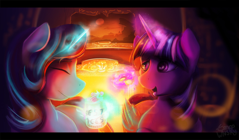 Size: 1171x688 | Tagged: safe, artist:tangomangoes, derpibooru import, starlight glimmer, twilight sparkle, twilight sparkle (alicorn), alicorn, pony, magic