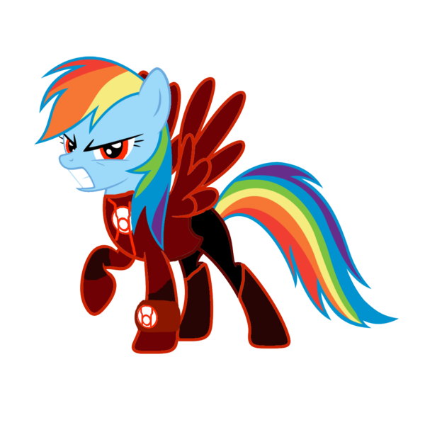 Size: 1152x1152 | Tagged: angry, artist:motownwarrior01, artist:sunran80, dc comics, derpibooru import, green lantern, green lantern (comic), rainbow dash, red eyes, red lantern, red lantern corps, safe, simple background, solo, transparent background, wristband