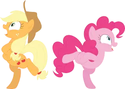 Size: 3594x2577 | Tagged: applejack, applejack's "day" off, artist:porygon2z, bipedal, chickenjack, derpibooru import, pinkie pie, safe, simple background, transparent background, vector