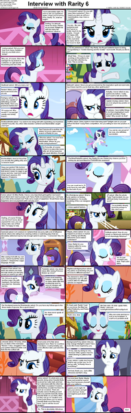 Size: 1282x4018 | Tagged: caption, comic, comic:celestia's servant interview, cs captions, derpibooru import, floppy ears, interview, rarity, safe, solo